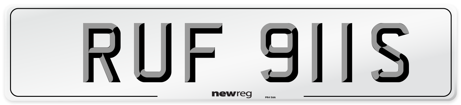 RUF 911S Number Plate from New Reg